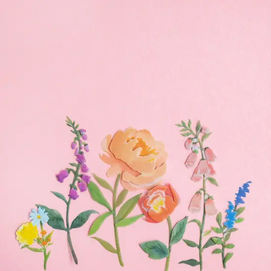 K&Company Antique Garden Dimensional Stickers - Floral Blooms, 9pcs {3}