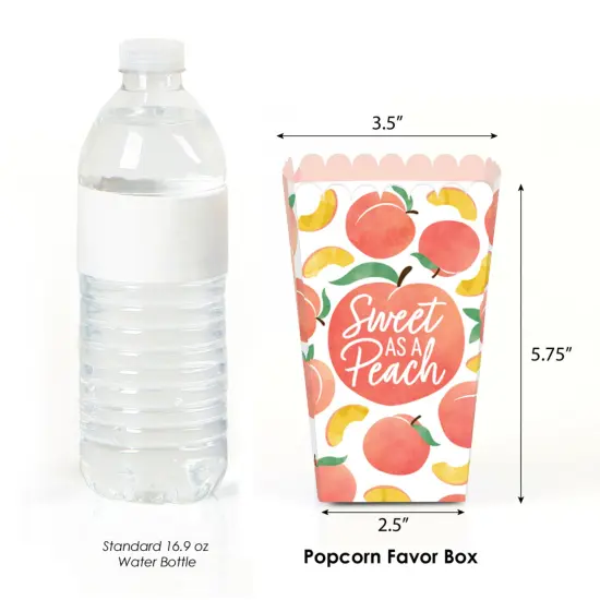 Big Dot of Happiness Sweet as a Peach - Fruit Themed Baby Shower or Birthday Party Favor Popcorn Treat Boxes - Set of 12 {3}