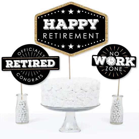 Big Dot of Happiness Happy Retirement - Retirement Party Centerpiece Sticks - Table Toppers - Set of 15 {4}