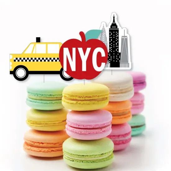 Big Dot of Happiness NYC Cityscape - Dessert Cupcake Toppers - New York City Party Clear Treat Picks - Set of 24 {6}