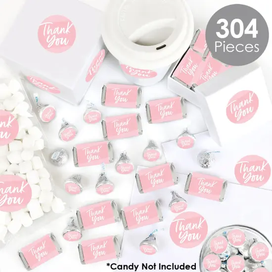 Big Dot of Happiness Pink Elegantly Simple - Guest Party Favors Candy Favor Sticker Kit - 304 Pieces {3}