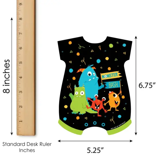 Big Dot of Happiness Monster Bash - Picture Bingo Cards and Markers - Little Monster Baby Shower Shaped Bingo Game - Set of 18 {6}