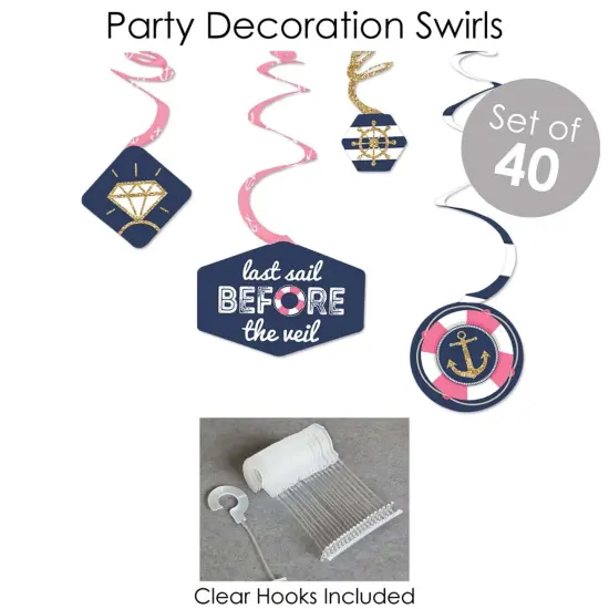 Big Dot of Happiness Last Sail Before The Veil - Nautical Bachelorette and Bridal Shower Supplies - Banner Decoration Kit - Fundle Bundle {6}