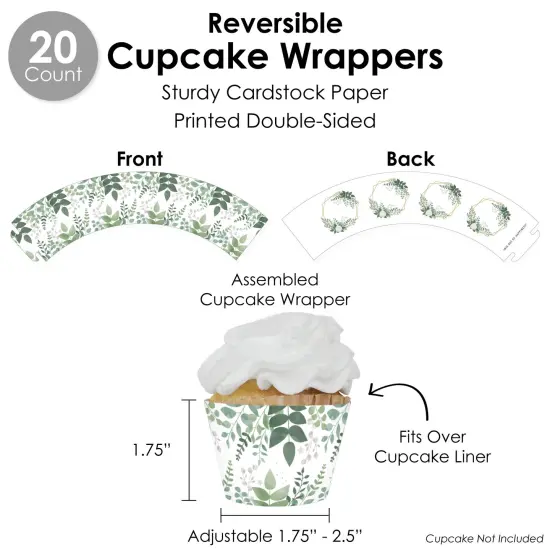 Big Dot of Happiness Boho Botanical - Greenery Party Favors and Cupcake Kit - Fabulous Favor Party Pack - 100 Pieces {6}