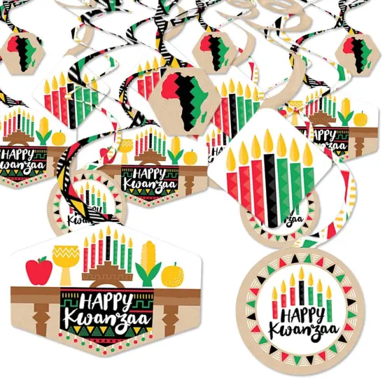 Big Dot of Happiness Happy Kwanzaa - Party Decor - Party Decoration Swirls - Set of 40 {1}