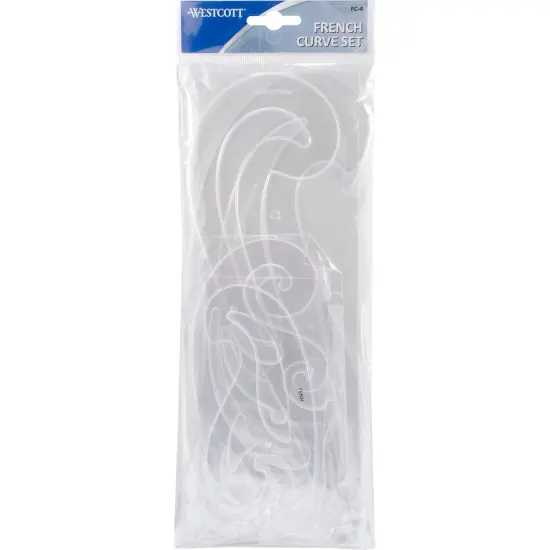 Westcott French Curve Stencil Set-4/Pkg {1}