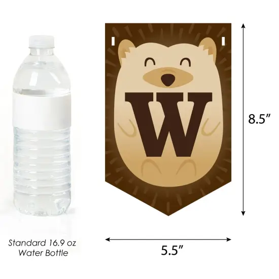 Big Dot of Happiness Forest Hedgehogs - Woodland Baby Shower Bunting Banner - Party Decorations - Welcome Baby {4}