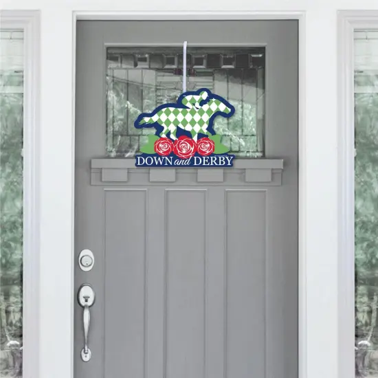 Big Dot of Happiness Kentucky Horse Derby - Hanging Porch Horse Race Party Outdoor Decorations - Front Door Decor - 1 Piece Sign {3}