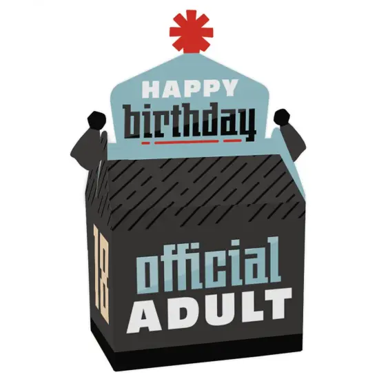 Big Dot of Happiness Boy 18th Birthday - Treat Box Party Favors - Eighteenth Birthday Party Goodie Gable Boxes - Set of 12 {1}