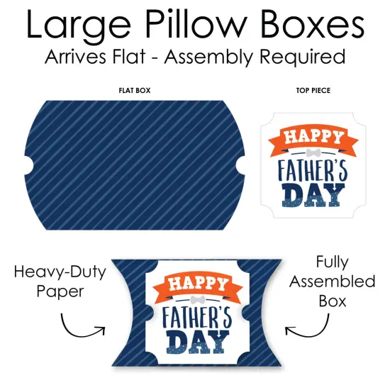 Big Dot of Happiness Happy Father's Day - Favor Gift Boxes - We Love Dad Party Large Pillow Boxes - Set of 12 {7}