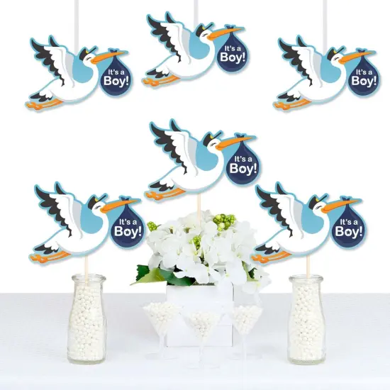 Big Dot of Happiness Boy Special Delivery - Decorations DIY Blue It's a Boy Stork Baby Shower Party Essentials - Set of 20 {1}