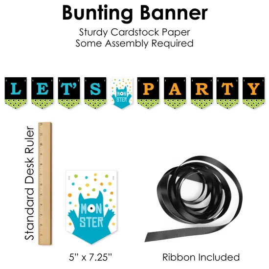 Big Dot of Happiness Monster Bash - Little Monster Birthday Party or Baby Shower Supplies Decoration Kit - Decor Galore Party Pack - 51 Pieces {7}