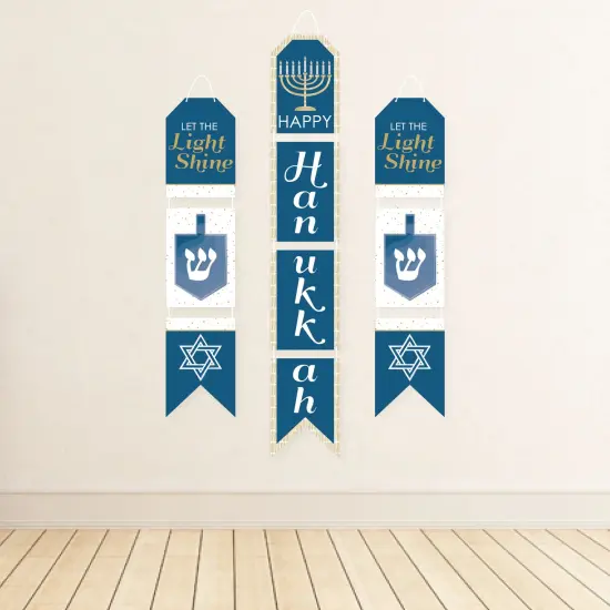 Big Dot of Happiness Happy Hanukkah - Hanging Vertical Paper Door Banners - Chanukah Holiday Party Wall Decoration Kit - Indoor Door Decor {4}