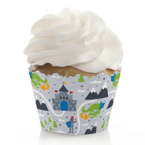 Big Dot of Happiness Calling All Knights and Dragons - Medieval Party or Birthday Party Decorations - Party Cupcake Wrappers - Set of 12 {1}