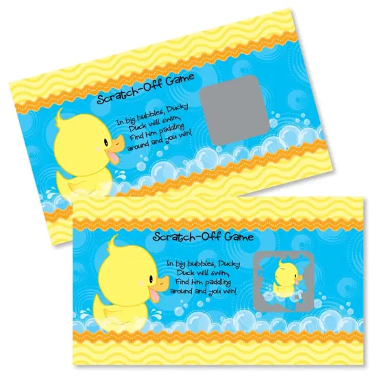 Big Dot of Happiness Ducky Duck - Baby Shower or Birthday Party Game Scratch Off Cards - 22 Count {1}