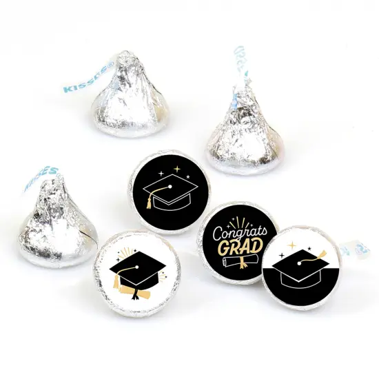 Big Dot of Happiness Hello College Graduation Party Round Candy Sticker Favors - Labels Fits Chocolate Candy (1 Sheet of 108) {1}