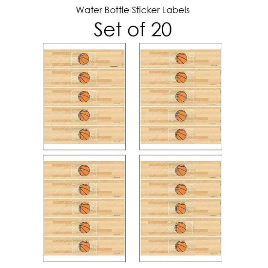 Big Dot of Happiness Nothin' but Net - Basketball - Baby Shower or Birthday Party Water Bottle Sticker Labels - Set of 20 {4}
