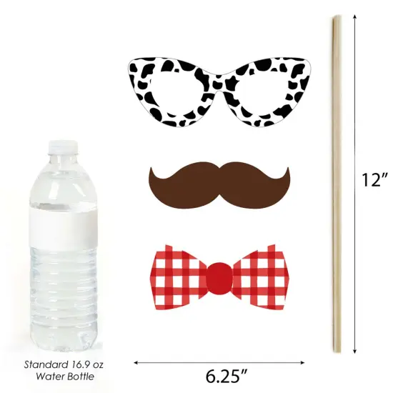 Big Dot of Happiness Farm Animals - Baby Shower or Birthday Photo Booth Props Kit - 20 Count {6}