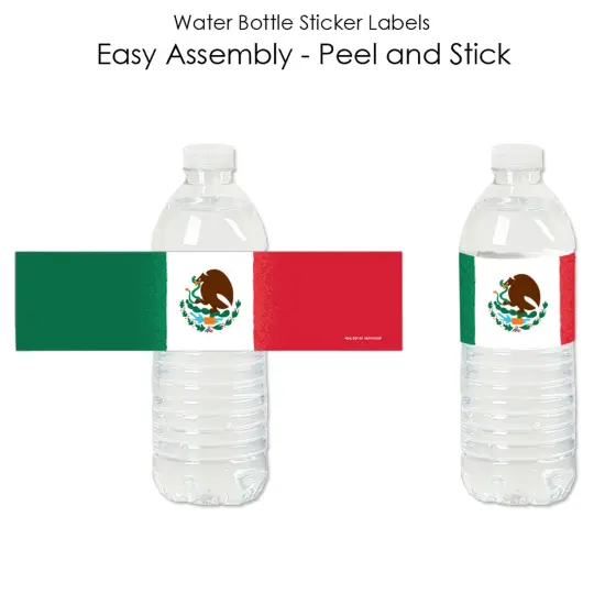 Big Dot of Happiness Viva Mexico - Mexican Independence Day Party Water Bottle Sticker Labels - Set of 20 {3}
