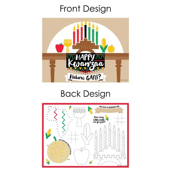 Big Dot of Happiness Happy Kwanzaa - Paper Coloring Sheets - Activity Placemats - Set of 16 {7}