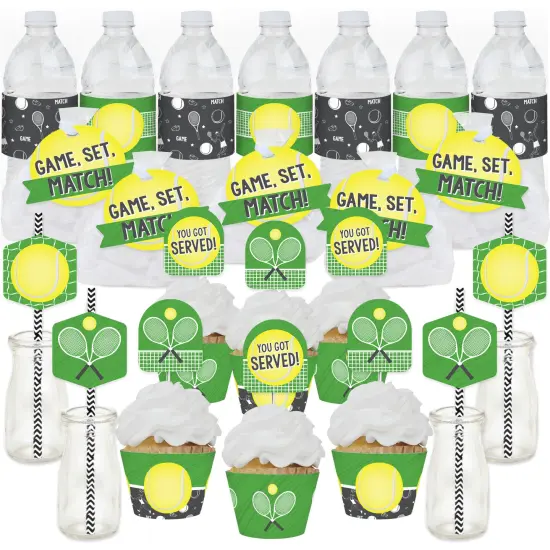 Big Dot of Happiness You Got Served - Tennis - Baby Shower or Tennis Ball Birthday Party Favors and Cupcake Kit - Fabulous Favor Party Pack - 100 Pc {1}