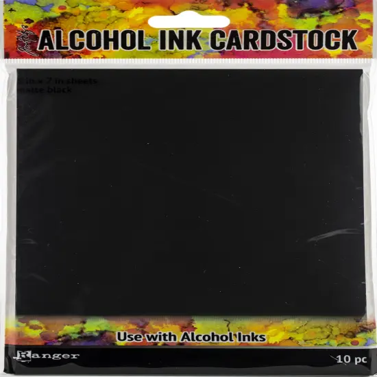 Tim Holtz Alcohol Ink Cardstock 5"X7" 10/Pkg-Black Matte {1}