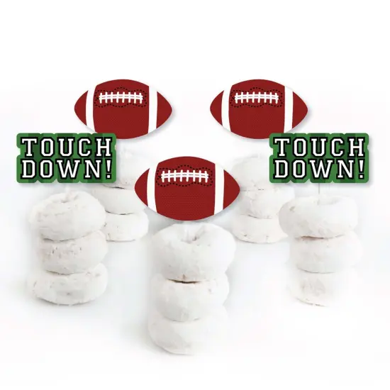 Big Dot of Happiness End Zone - Football - Dessert Cupcake Toppers - Baby Shower or Birthday Party Clear Treat Picks - Set of 24 {3}