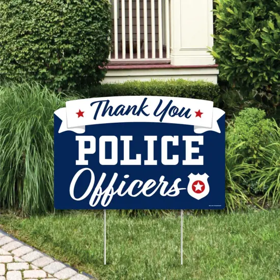 Big Dot of Happiness Thank You Police Officers - First Responders Appreciation Yard Sign Lawn Decorations - Party Yardy Sign {1}