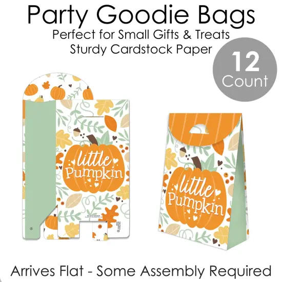 Big Dot of Happiness Little Pumpkin - Fall Birthday or Baby Shower Gift Favor Bags - Party Goodie Boxes - Set of 12 {7}