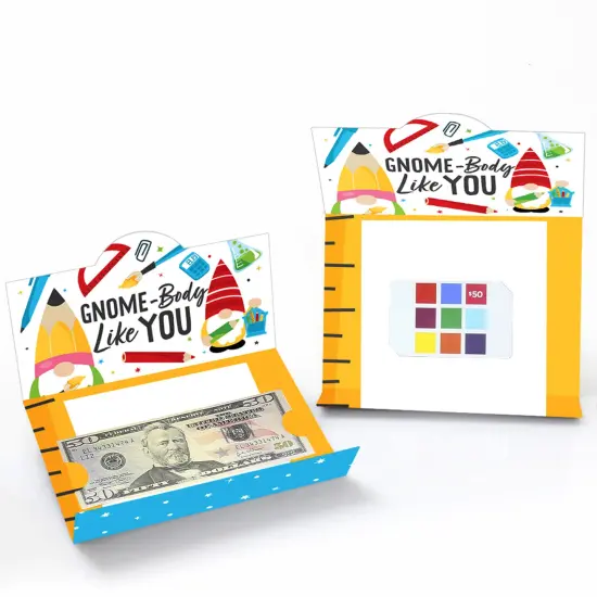 Big Dot of Happiness School Gnomes - Teacher and Classroom Decorations Money And Gift Card Holders - Set of 8 {3}