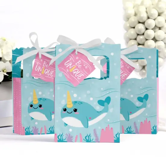 Big Dot of Happiness Narwhal Girl - Under The Sea Baby Shower or Birthday Party Favor Boxes - Set of 12 {4}