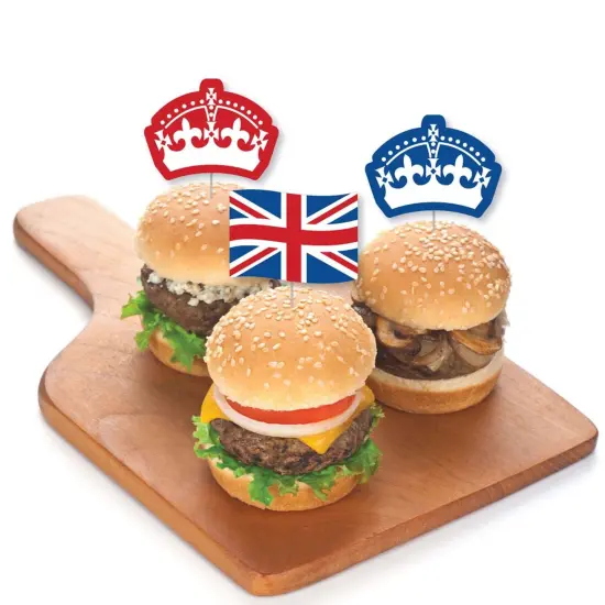 Big Dot of Happiness Cheerio, London - Dessert Cupcake Toppers - British UK Party Clear Treat Picks - Set of 24 {4}