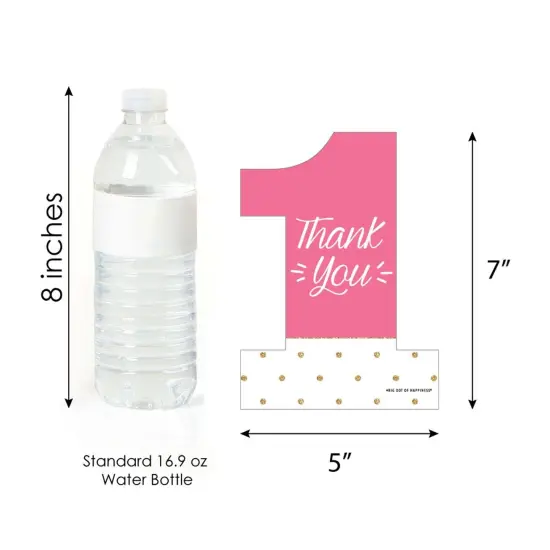 Big Dot of Happiness 1st Birthday Girl - Fun to be One - Shaped Thank You Cards - First Birthday Party Thank You Note Cards with Envelopes - Set of 12 {7}