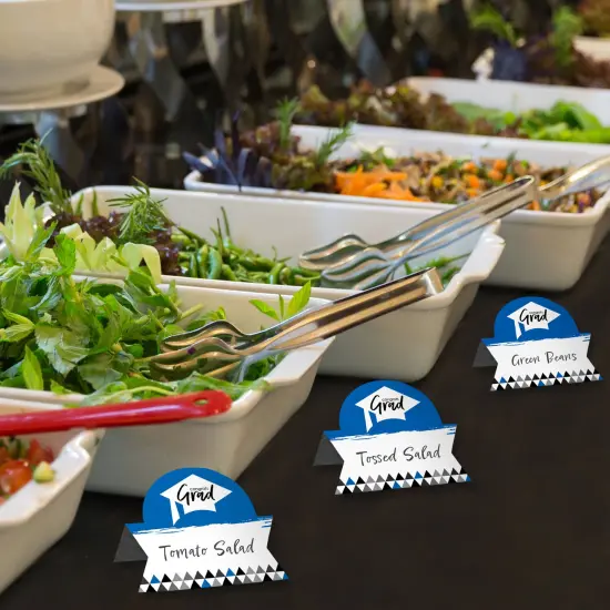 Big Dot of Happiness Blue Grad - Best is Yet to Come - Royal Blue Graduation Party Tent Buffet Card - Table Setting Name Place Cards - Set of 24 {4}