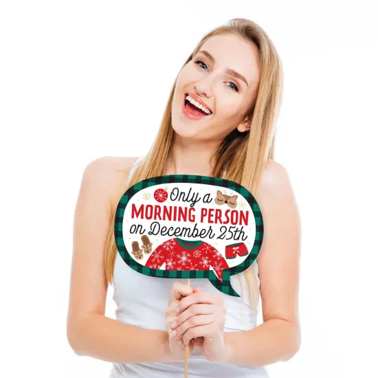 Big Dot of Happiness Funny Christmas Pajamas - Holiday Plaid PJ Party Photo Booth Props Kit - 10 Piece {3}