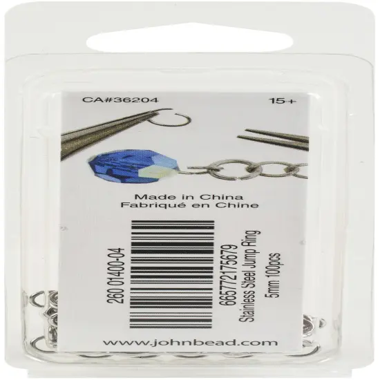 John Bead Stainless Steel Jump Ring 100/Pkg-5mm {2}