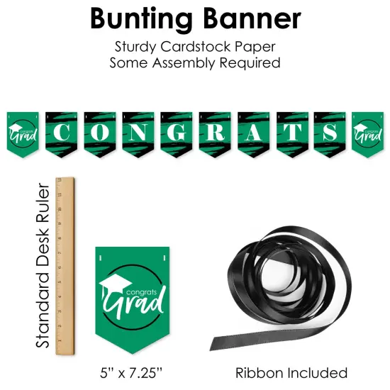 Big Dot of Happiness Green Grad - Best is Yet to Come - Green Graduation Party Supplies Decoration Kit - Decor Galore Party Pack - 51 Pieces {7}