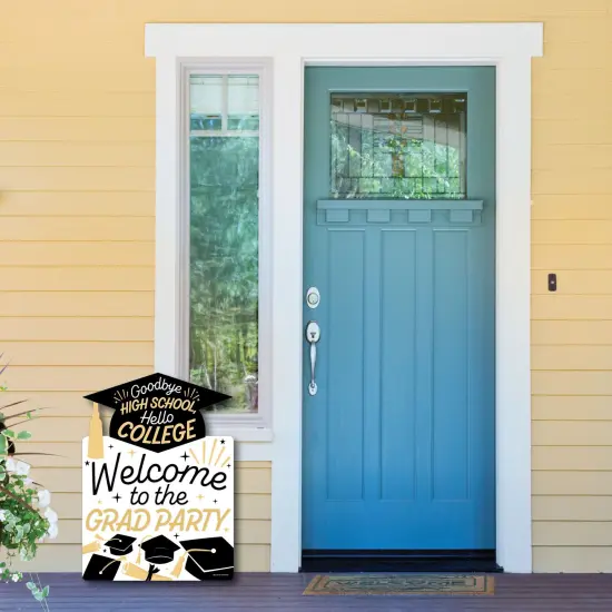 Big Dot of Happiness Hello College Graduation Party Decorations - Grad Party Welcome Yard Sign {6}