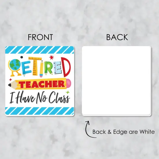 Big Dot of Happiness Teacher Retirement - Funny Happy Retirement Party Decorations - Drink Coasters - Set of 6 {7}