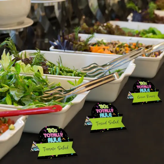 Big Dot of Happiness 80&rsquo;s Retro - Totally 1980s Party Tent Buffet Card - Table Setting Name Place Cards - Set of 24 {4}