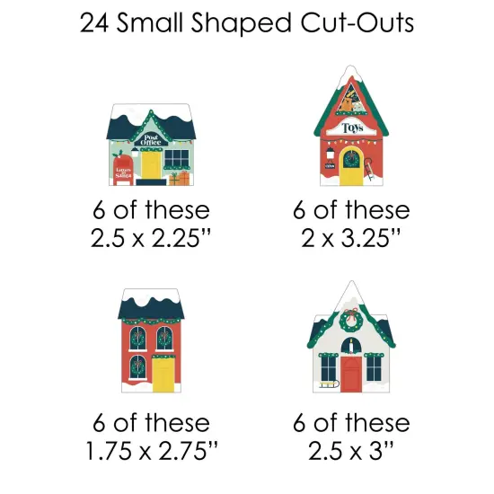 Big Dot of Happiness Christmas Village - Holiday Winter Houses DIY Decorations - Clothespin Garland Banner - 44 Pc {7}