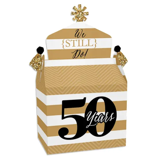Big Dot of Happiness We Still Do - 50th Wedding Anniversary - Treat Box Party Favors - Anniversary Party Goodie Gable Boxes - Set of 12 {1}