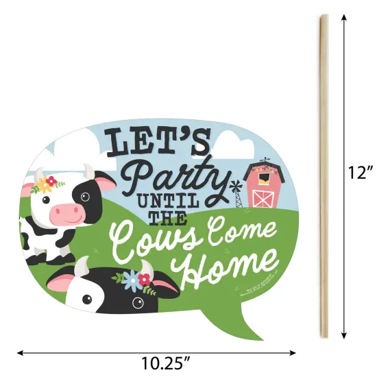 Big Dot of Happiness Funny Girl Farm Animals - Pink Barnyard Baby Shower or Birthday Party Photo Booth Props Kit - 10 Piece {6}