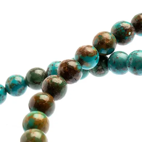 Earth's Jewel Semi-Precious 8mm Turquoise Natural Round Strung Bead {2}