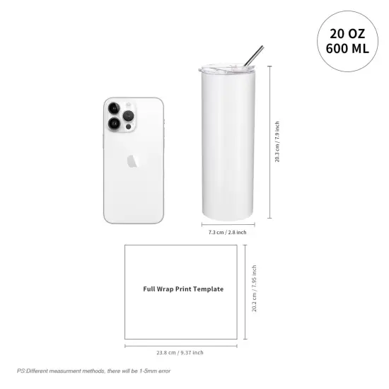 4 Pieces Life Sublimation Blanks Skinny Tumbler White 20 OZ Straight Stainless Steel Tumbler with Metal Straw for Mug Tumbler Heat Press Machine Sublimation Printing 4 Pack {6}