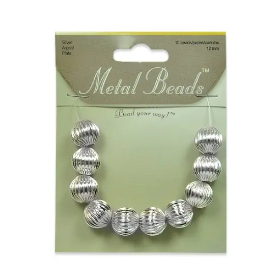 6 Packs of Pleated Metal Beads Pack of 6 {1}