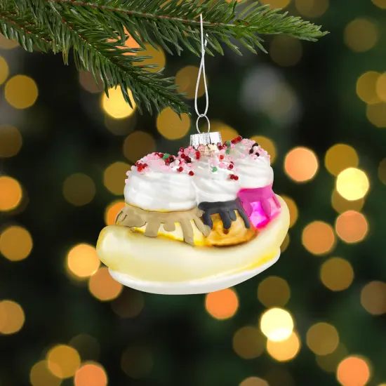 Northlight 5" Banana Split Glass Christmas Ornament Silver {3}