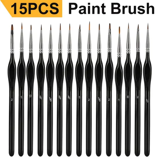 15PCS Miniature Paint Brushes Fine Tip . {1}