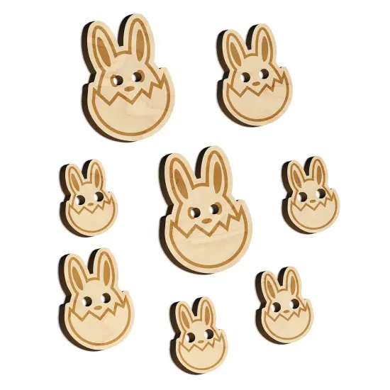 Easter Bunny Hatching Egg Shell Wood Buttons for Sewing Knitting Crochet DIY Craft {7}