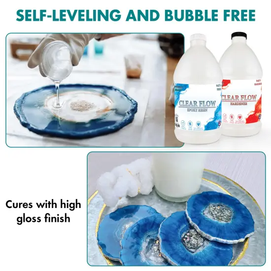 Clear flow epoxy resin, 2 part, resin, low odor, easy to use, (1-1) mixing {4}